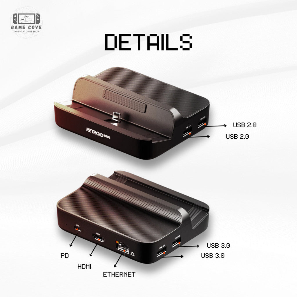 Retroid Dock for Retroid Pocket 5, 4 Pro, 4, 3+, and 3 || Retroid 7-in-1 USB C Dock