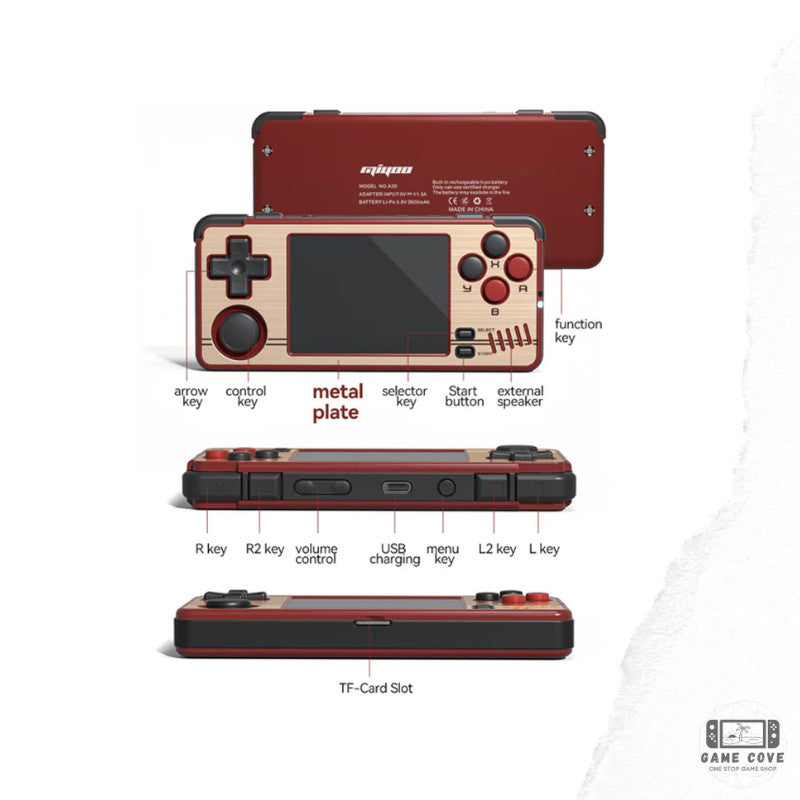 GameCove Miyoo A30 Retro Handheld Video Game Console Linux System 2.8 Inch IPS Screen