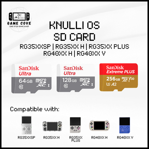 KNULLI OS SD Card for Anbernic RG35XXSP, RG35XX Plus, RG35XX H, RG40XX V, AND RG40XX V