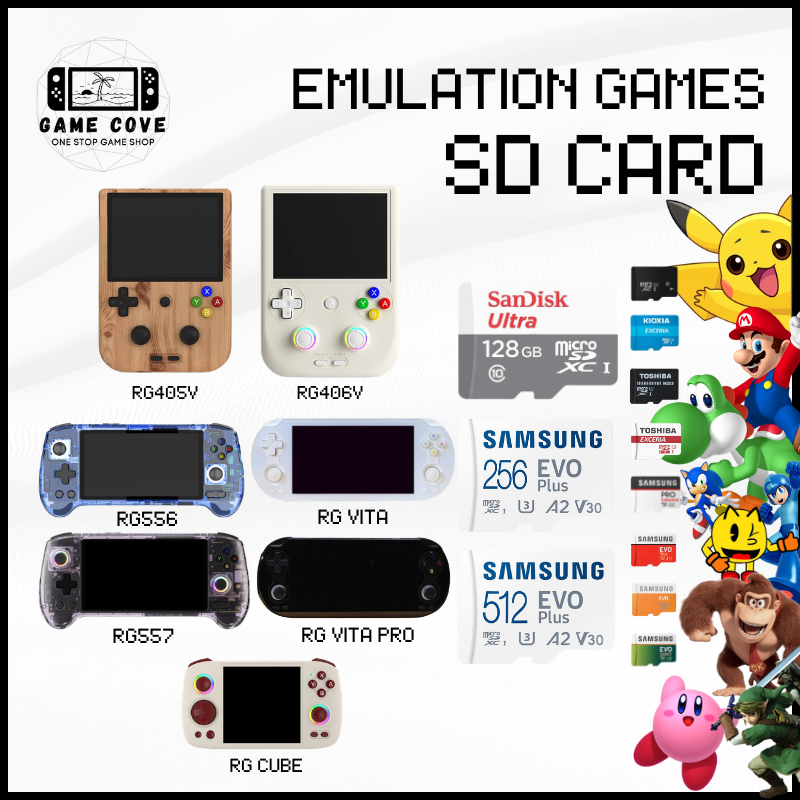 Emulation Games Original Branded SD Card for Anbernic RG405V, RG406V, RG556, RG557, RG Cube, RG Vita