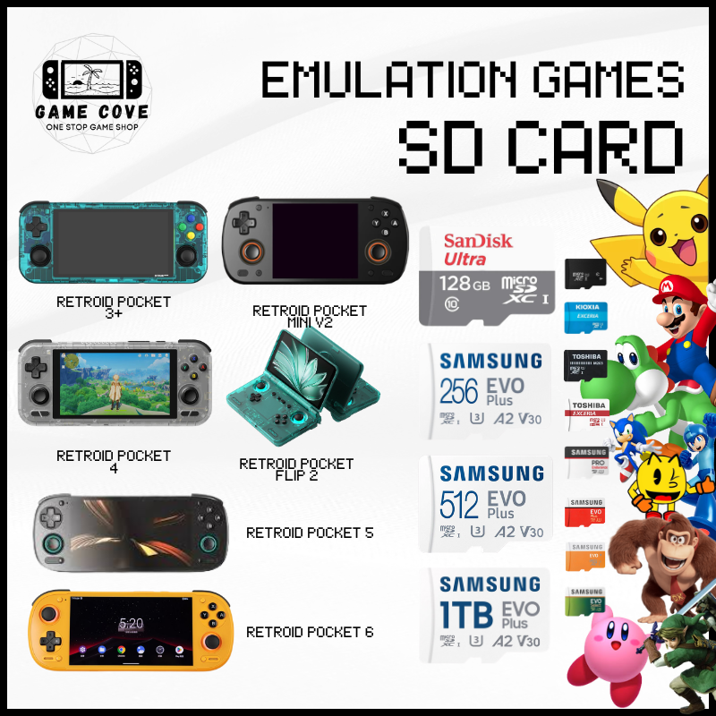 Emulation Games SD Card for Retroid (RP3+, RP Mini V2, RP4, RP Flip 2, RP5, RP6) | ES-DE Setup Ready