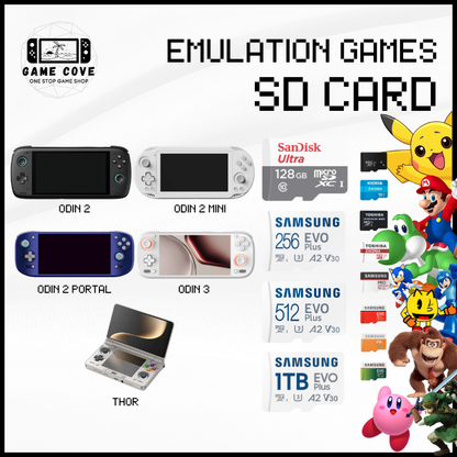 Emulation Games SD Card for Ayn Odin 2, Ayn Odin 2 Mini, Ayn Odin 2 Portal, Ayn Odin 3, Ayn Thor