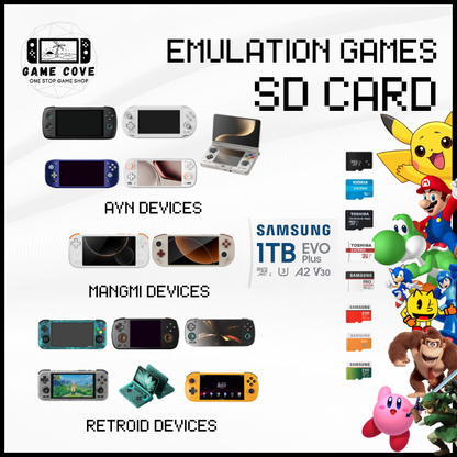 Emulation Games Original Branded 1TB SD Card for Ayn, Retroid, and Mangmi Devices | ES-DE Ready