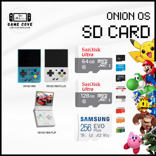 Onion OS Original Branded SD Card for Miyoo Mini, Miyoo Mini Plus, Miyoo Mini Flip | GameCove