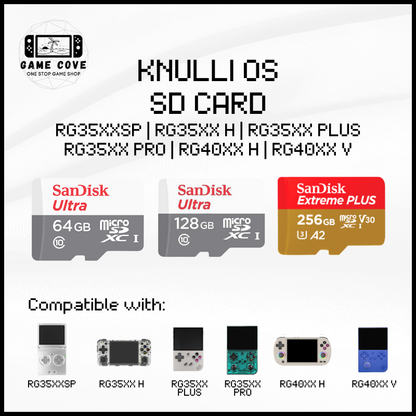 KNULLI OS SD Card for Anbernic RG35XXSP, RG35XX Plus, RG35XX Pro, RG35XX H, RG40XX V, AND RG40XX V