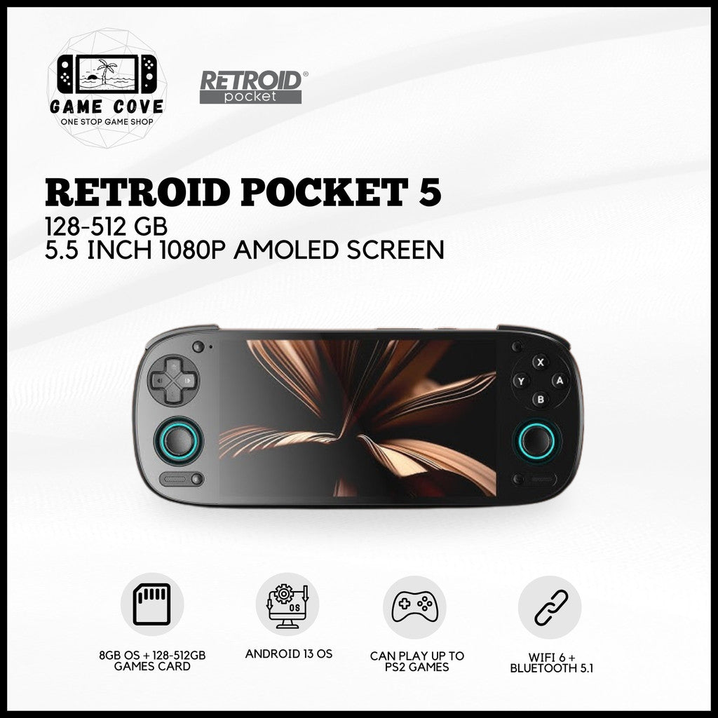 Retroid Pocket 5 Android Handheld Retro Gaming Console with Games Setup Option | Game Cove PH