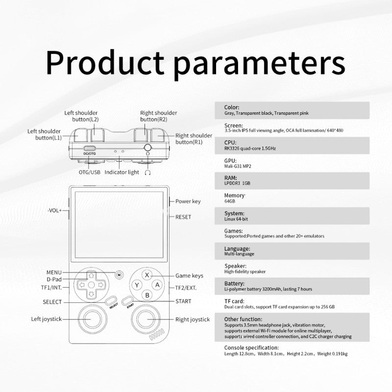 BATLEXP G350 3.5″ IPS Linux Retro Gaming Handheld Console