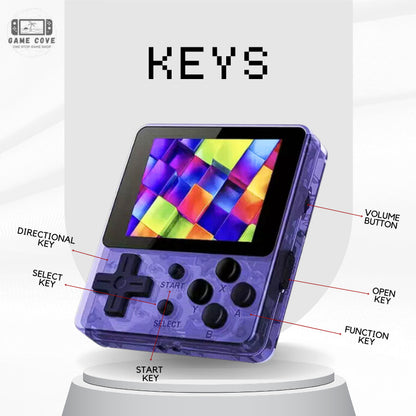 Mini 8-bit Retro Handheld || Transparent Violet and Transparent Black