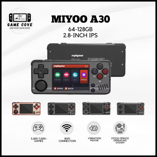 GameCove Miyoo A30 Retro Handheld Video Game Console Linux System 2.8 Inch IPS Screen