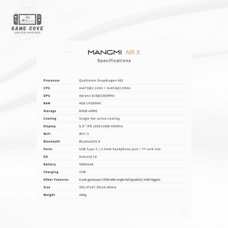 MANGMI Air X 5.5″ FHD IPS Android Gaming Handheld
