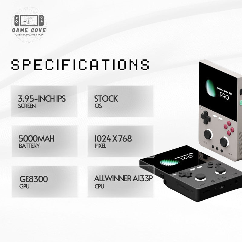 GameCove Trimui Brick Pro 3.95-Inch Retro Handheld Game Console