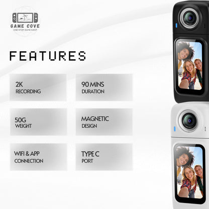 A5 POV Thumb Camera with WiFi, 2K HD Resolution Outdoor Cycling Sports Magnetic Pocket Camera