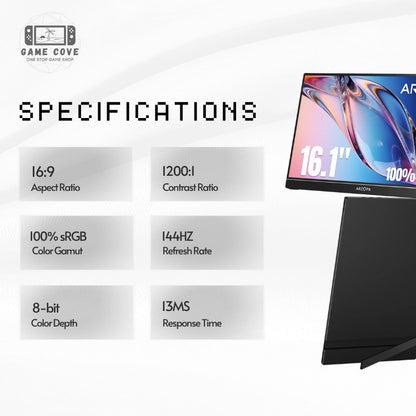 ARZOPA Z1FC 16.1-Inch 144Hz Portable Gaming Monitor
