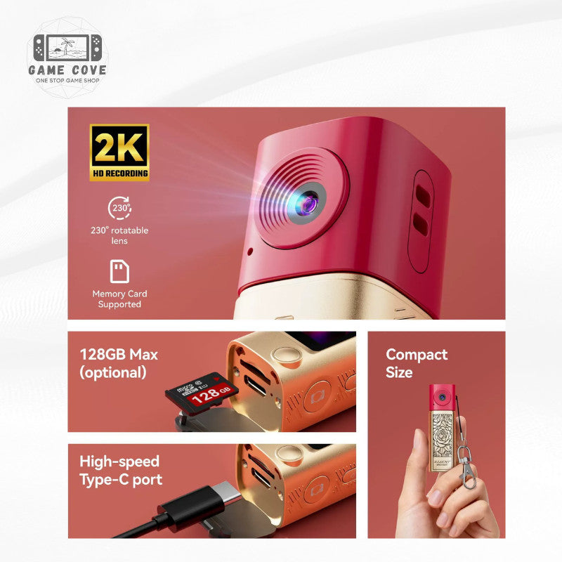 G10 Thumb Mini Camera Lipstick Series 2K HD Rotateable Portable Camera