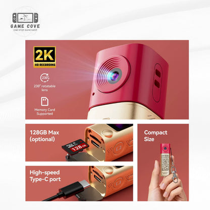 G10 Thumb Mini Camera Lipstick Series 2K HD Rotateable Portable Camera
