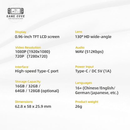 G6 Thumb Mini Camera 1080P HD Wide Angle Portable Camera | GameCove PH