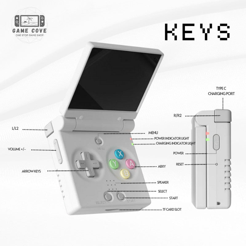 Miyoo Mini Flip 2.8″ IPS Clamshell Retro Gaming Handheld