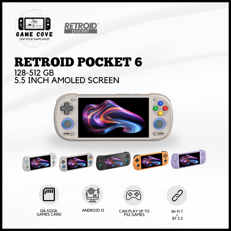 Retroid Pocket 6 5.5″ 120Hz AMOLED Android Gaming Handheld
