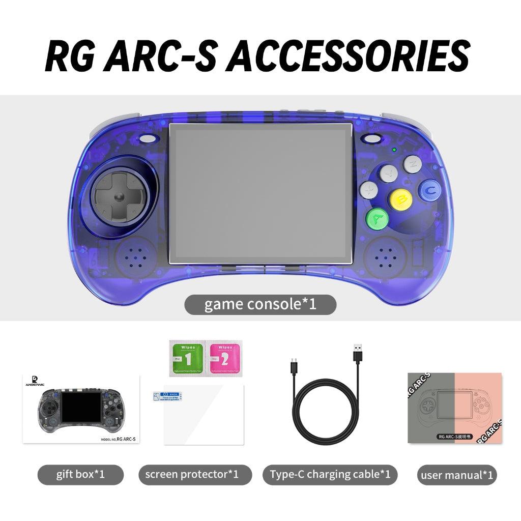 Transparent Blue Anbernic RG Arc-S Inclusions/Accessories